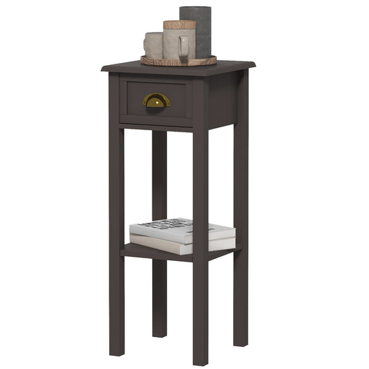 2-Tier Side Table with Drawer - Coffee