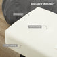 39" Upholstered Ottoman Bench, Corduroy Entryway Bedroom Bench with Padded Seat and Steel Legs for Bedroom, Cream White