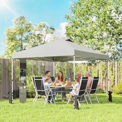 9.6' x 9.6' 1-Button Push Pop-Up Canopy Tent with Pockets