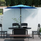 9ft Half Round Umbrella Outdoor Patio Garden Balcony Parasol Window Sun Shade w/ 5 Ribs, Light Blue