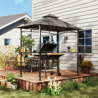 8' x 5' BBQ Grill Gazebo with Double Tiered Canopy