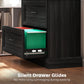 Lateral Filing Cabinet, Farmhouse File Cabinet with 2 Silent Drawers for Letter/A4/Legal Size Files, Black