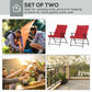Set of 2 Outdoor Folding Chairs with Adjustable Backrest, Padded Camping Chairs for Outdoor Events, Grey