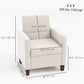 Fabric Accent Chair, Modern Armchair with Seat Cushion and Non-Slip Pads for Living Room, Bedroom, Cream White