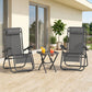 Zero Gravity Chair Set of 2 Patio Chair with Side Table Cupholders and Pillows for Pool, Backyard, Lawn, Blue