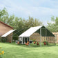 9.8' x 26.2' x 6.6' Chicken Coop Cage, Outdoor Hen House w/Cover & Lockable Door