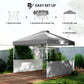 10' x 10' Pop Up Canopy Tent with 2 Half Sidewalls, UV50+ Height Adjustable Instant Sun Shelter, Dark Grey