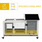 Rabbit Cage with Wheels, Ramp, Run, Tray for Indoor Outdoor, Suitable for Rabbit, Guinea Pig, Grey