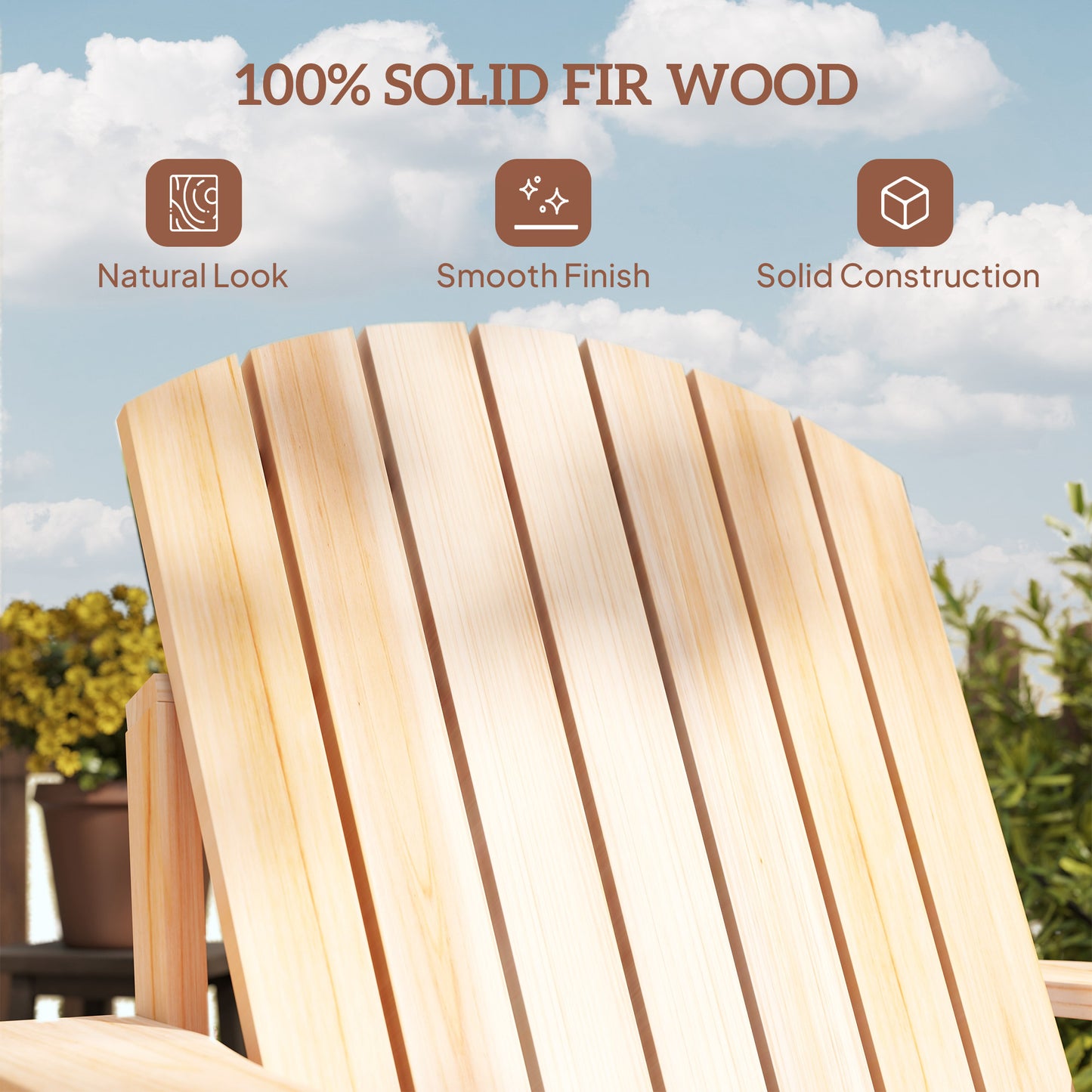 Classic Adirondack Chair, Muskoka Chairs, Garden Deck Chair with Cup Holder for Patio, Indoor, Backyard, Dark Grey