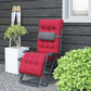 Padded Zero Gravity Chair, Folding Recliner Chair, Patio Lounger with Cup Holder, Adjustable Backrest, Removable Cushion for Outdoor, Deck, Poolside, Red