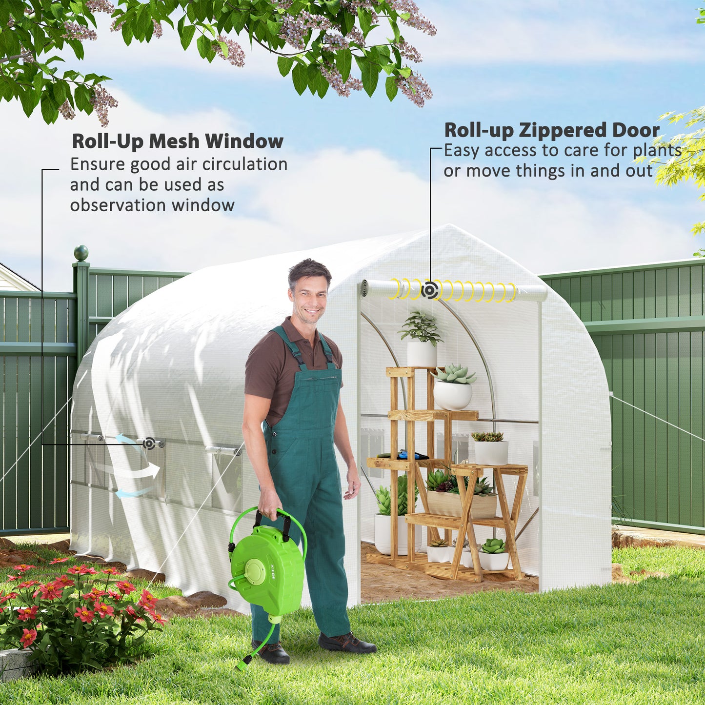 Portable Walk-In Tunnel Greenhouse Garden Warm House