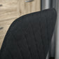 Modern Dining Chair Set of 2, Fabric Upholstered Side Chairs for Kitchen Living Room with Metal Legs, Black