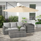 10 FT Cantilever Umbrella, Aluminum Hanging Offset Umbrella with 360°Rotation, Crank, Tilt, Cross Base, Khaki