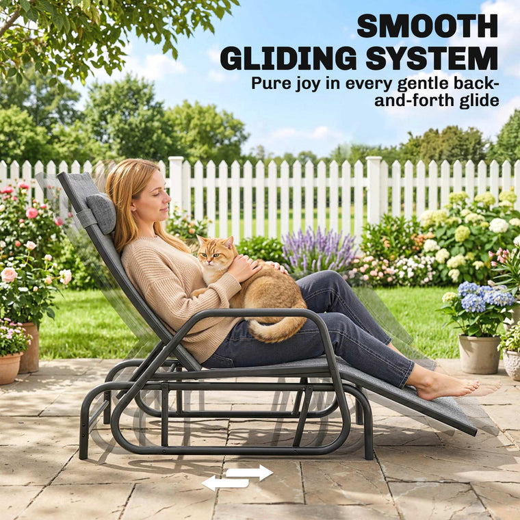 3-Position Glider Lounge Recliner with Headrest