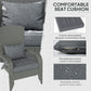 Wicker Adirondack Chair, PE Rattan Outdoor Fire Pit Chair Muskoka Chair with Cushions, Heather Grey