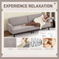 Modern Couch, 3 Seater Sofa, Corduroy Loveseat with Rubberwood Legs and Extra-Wide Seat, Light Grey
