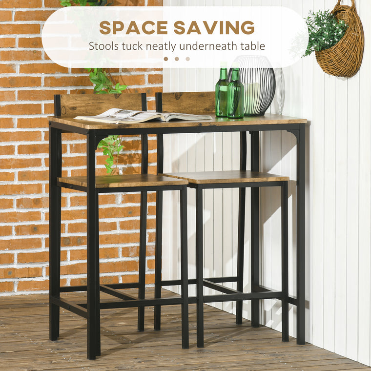 3-Piece Counter Height Bar Table Set with 2 Stools