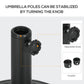 Umbrella Base, Heavy Duty Concrete Base Holder with Steel Pole, Round Parasol Stand for Patio, Outdoor, Backyard, Black