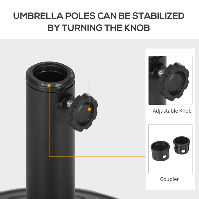 Black Concrete Umbrella Base with Steel Pole