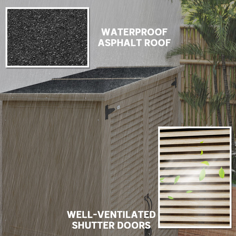 Natural Wooden Garden Shed with Asphalt Roof & Shelves