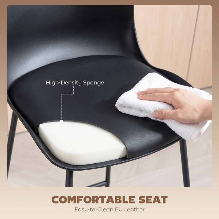 PU Leather Counter Height Bar Stools Set of 2