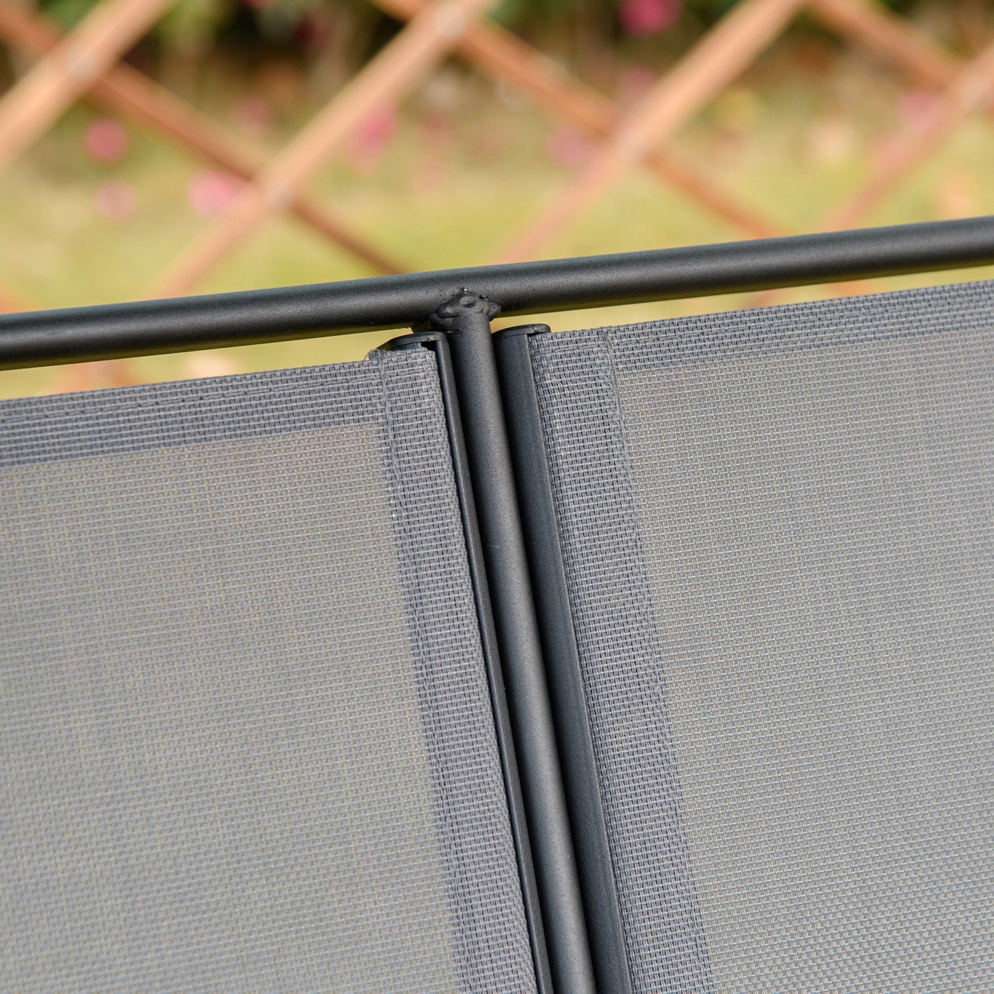 2-Seat Patio Swing Chair, Outdoor Porch Swing Glider w/ Tilting Canopy and Weather Resistant Steel Frame, Dark Grey