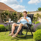 Folding Garden Chair, Reclining Zero Gravity Chair, Sun Lounger with Cushion and Headrest, Black