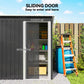 5 x 3 FT Outdoor Storage Shed with Sliding Door and Sloped Roof, Steel Frame Garden Shed Tool Equipment, Black