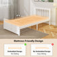 Pine Twin Bed Frame, Wood Storage Bed Frame with Drawers, Wood Slat Support, No Box Spring Needed, Easy Assembly, White
