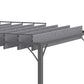 9.7' x 9.7' Outdoor Pergola with Retractable Roof, Aluminium Louvered Pergola Canopy Gazebo for Lawn Garden Patio, Grey