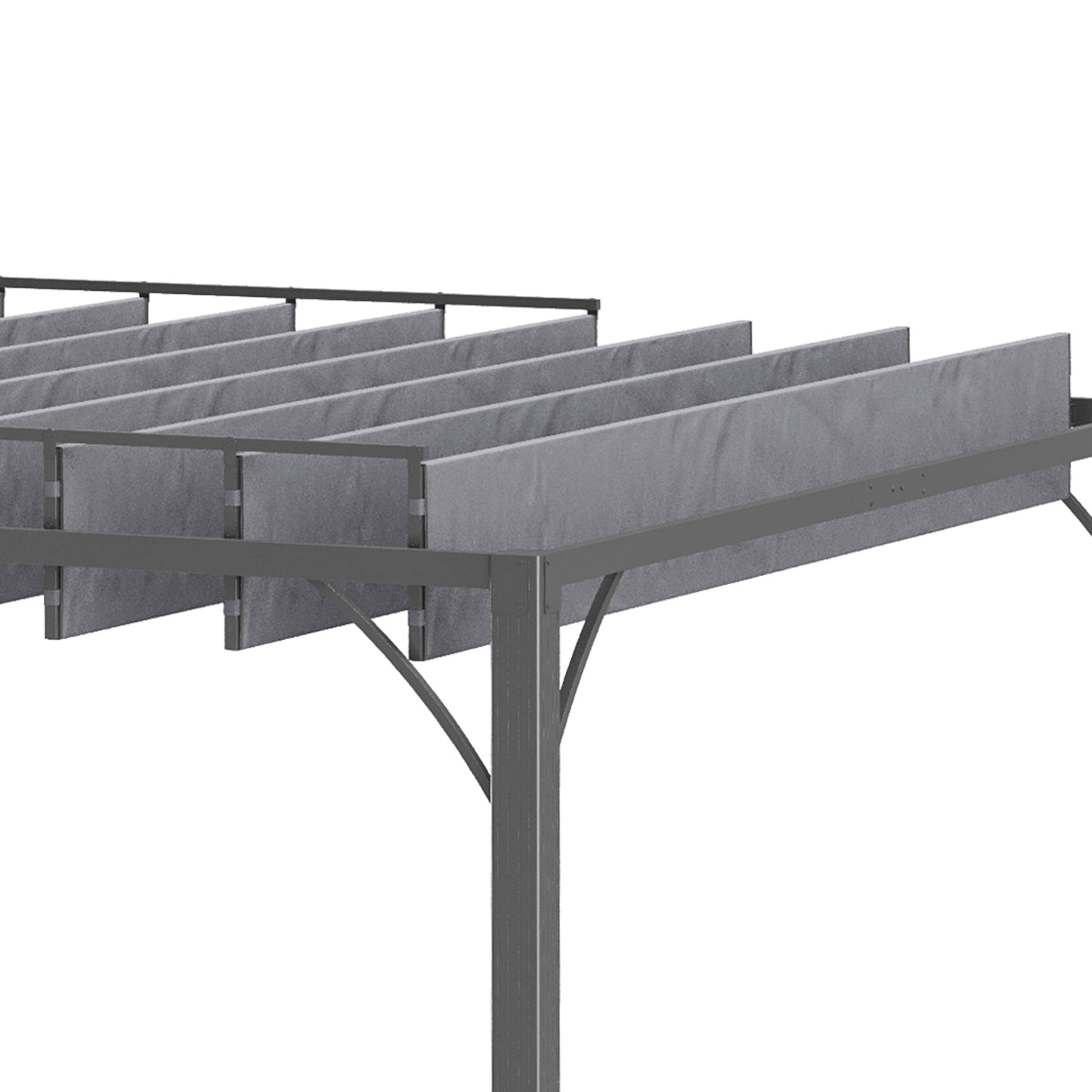 9.7' x 9.7' Outdoor Pergola with Retractable Roof, Aluminium Louvered Pergola Canopy Gazebo for Lawn Garden Patio, Grey