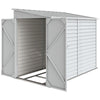 4.6' x 9' Steel Outdoor Storage Shed, Lean to Shed, Metal Tool House with Foundation Kit, Lockable Doors, Gloves and 2 Air Vents for Backyard, Patio, Lawn, White