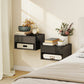 Floating Bedside Tables Set of 2, Wall-Mounted Nightstand, High Gloss Black