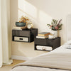 Floating Bedside Tables Set of 2, Wall-Mounted Nightstand, High Gloss Black