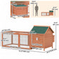 72" Chicken Coop, Wooden Hen House for 2 Chickens, Poultry Cage with Run, Nesting Box, Removable Tray, Waterproof Roof
