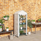 Portable Greenhouse, Outdoor Hot House Plant Flower Greenhouse with 4 Tier Shelves, PE Cover, White