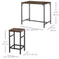 5 Pieces Industrial Rectangular Bar Table Set, Dining Table Set Breakfast Table with 4 Stools for Dining Room, Kitchen, Dinette, Rustic Brown