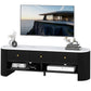 Marble-Effect TV Stand with 3 Drawers, Up to 65" - Black