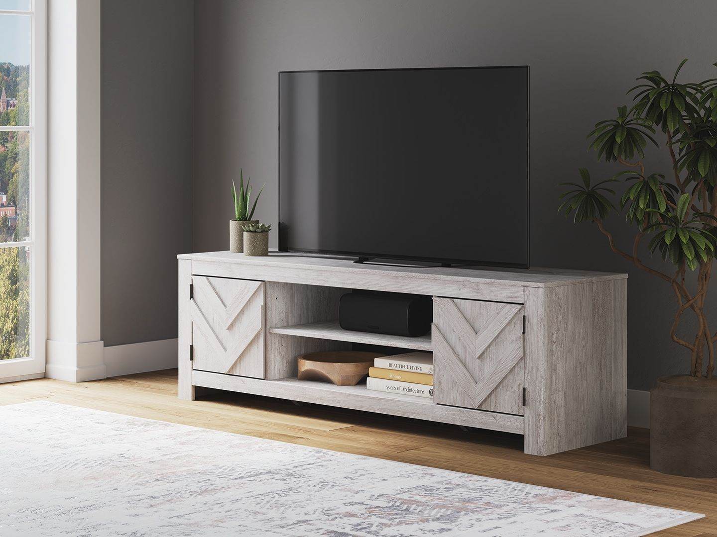 Cayboni - LG TV Stand With Fireplace Option - Forward Furniture