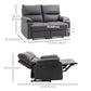 2 Seater Reclining Chair, Loveseat Recliner Sofa with Footrest and Split Backrest, Dark Grey