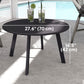 Round Outdoor Side Table, Patio Coffee Table with Metal Frame and Non-Slip Foot Pads, Charcoal Grey