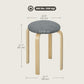 Stackable Wood Stools Set of 4, Stacking Kitchen Stools with Padded Seat for Dining Room, Living Room, Grey
