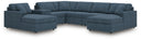 7 Pc. Sectional With Laf And Raf Corner Chaises And With Storage Console
