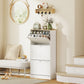 Modern Shoe Storage with 3 Flip Drawers and Adjustable Shelves, Shoe Cabinet Organizer for 12-18 Pairs of Shoes, White