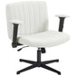 Criss Cross Chair with Flip-up Armrests, Wide Office Chair with Adjustable Height, Tilting, No Wheels, Beige