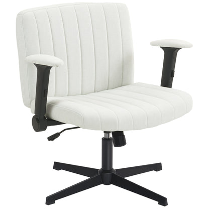 Criss Cross Office Chair with Flip-Up Armrests - Beige