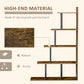 5-Tier Ladder Bookshelf, Wooden Ladder Bookshelf, Display Stand Organizer for Living Room Indoor Corner Shelf - Rustic Brown