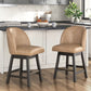 Neymorton - Upholstered Swivel Faux Leather Barstool (Set of 2) - Dark Grayish Brown