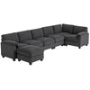 Oversized U-Shaped Modular Sectional - Charcoal Grey