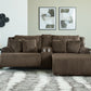 Top Tier - Chocolate - 3-Piece Reclining Sectional Sofa With Raf Press Back Chaise - Fabric